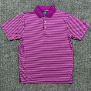 Pro Tour Mens Polo Shirt Size M Purple Striped Short Sleeve Casual Activewear